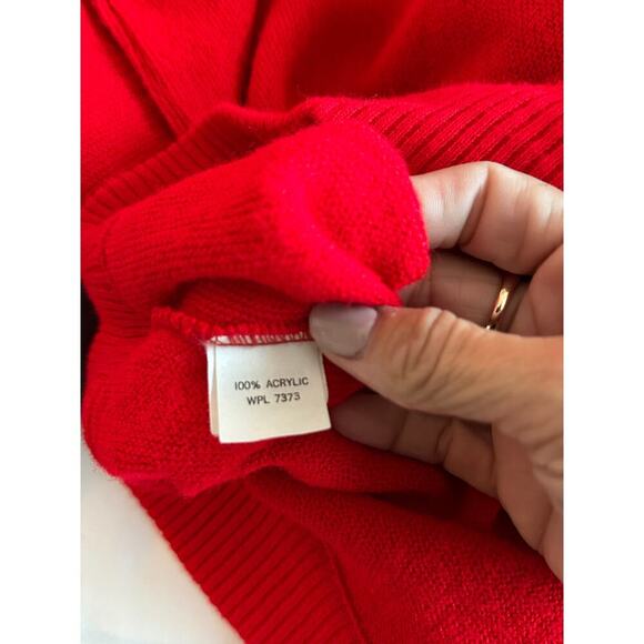 Vintage SIGNET Creslan Red University Collegiate V-Neck Sweater Size L Nebraska - Picture 5 of 7